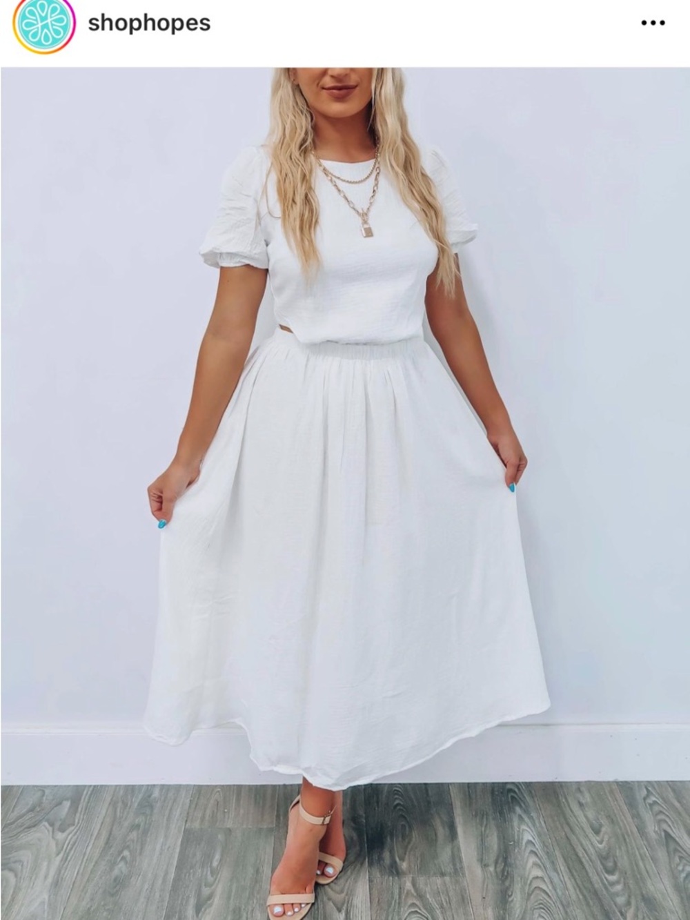 Women’s White Elastic-Waist Midi Summer Dress with Cutout Waist size S - Picture 2 of 7